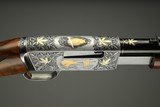 Browning pump action rifle (Trombone) in 22 Long engraved by Master Engraver, Angelo Bee - 7 of 15