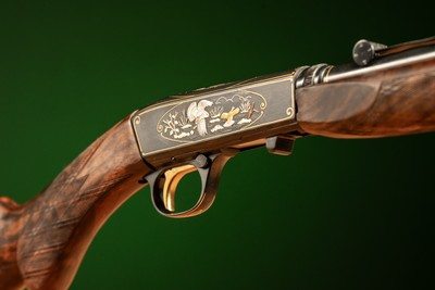 Browning Semiautomatic Rifle (Takedown) in 22LR engraved by Master Engraver, Angelo Bee - Image 3 of 15