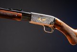 Browning pump action rifle (Trombone) in 22 Long engraved by Master Engraver, Angelo Bee - Image 3 of 15