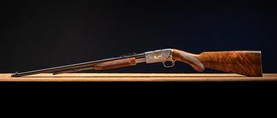 Browning pump action rifle (Trombone) in 22 Long engraved by Master Engraver, Angelo Bee - Image 15 of 15