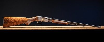 Browning pump action rifle (Trombone) in 22 Long engraved by Master Engraver, Angelo Bee - Image 14 of 15