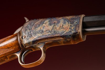 Winchester Model 1890 engraved by Master Engraver Angelo Bee - Image 5 of 15