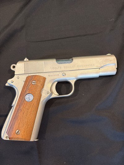 Rare Colt series 70 Combat Commander in rare satin Nickel