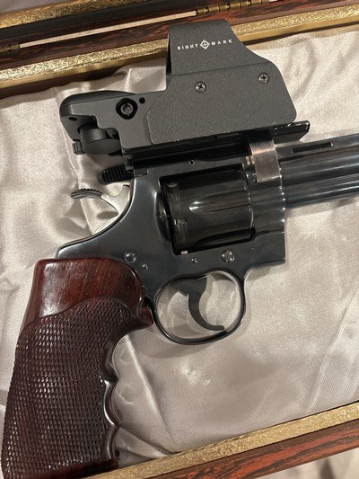 Beautiful 1986 bright polished blue 8” Python, barely fired with SightMark reticle…. A Hunting Machine - Image 8 of 15