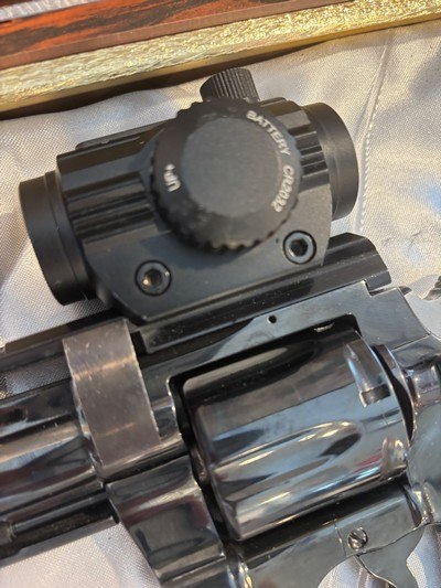 Beautiful 1986 bright polished blue 8” Python, barely fired with SightMark reticle…. A Hunting Machine - Image 12 of 15
