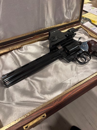 Beautiful 1986 bright polished blue 8” Python, barely fired with SightMark reticle…. A Hunting Machine - Image 3 of 15