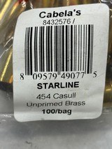 NEW STARLINE .454 CASULL UNPRIMED BRASS 100CT - 2 of 2