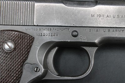 1943 Ithaca M1911A1 U.S. Army Property Mark .45 ACP SA Rebuild WWII 1911 A1 - Image 9 of 25