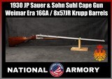 1930 Weimar Era JP Sauer & Sohn Suhl Cape Gun 16GA / 8x57JR Krupp Barrels - Image 1 of 25