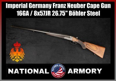 Pre-WWII Franz Neuber Suhl German Cape Gun 16GA / 8x57JR 26.75
