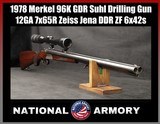 1978 Merkel 96K GDR Suhl Drilling 12GA 7x65R Zeiss Jena Scope Claw Mounts - Image 1 of 24