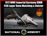 1917 DWM P.08 Luger 9mm All Matching Magazine WWI Imperial Germany Holster