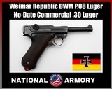Weimar Republic German DWM P.08 Luger No-Date Commercial .30 Luger Crown N