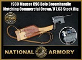 1930 Mauser C96 Bolo Broomhandle Matching Commercial Crown/U 7.63x25mm Stock Rig *BEAUTIFUL*