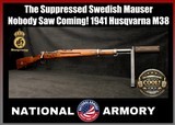 1941 Husqvarna M38 Suppressed Swedish Mauser 6.5x55 Sweedish Custom Shop CMMG Zeroed