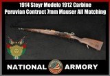 1914 Steyr Modelo 1912 Carbine Peruvian Contract 7mm Mauser 22