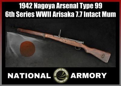 1942 Nagoya Arsenal Type 99 Arisaka 6th Series WWII Rifle 7.7 Intact Mum AA Wings