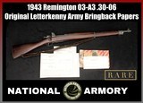 1943 Remington 03-A3 .30-06 Original Letterkenny Depot Army Bringback Papers
