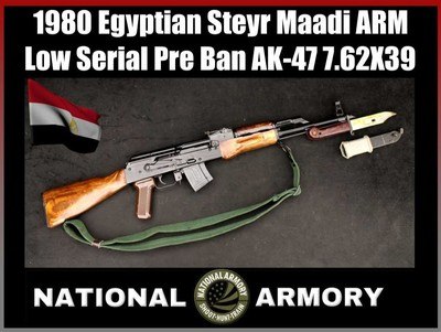 1980 Egyptian Steyr Maadi ARM AK-47 Pre Ban Low Serial (716) 7.62X39 16.25