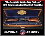 1958 Browning A5 Light Twelve Skeet Trap 2 Barrel Set FN Belgium 12GA Leather Case