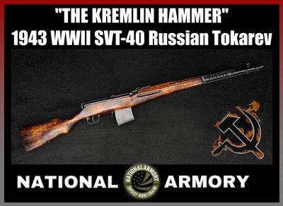 1943 WWII Tula Arsenal SVT-40 Russian Semi-Auto Tokarev Rifle 7.62x54R