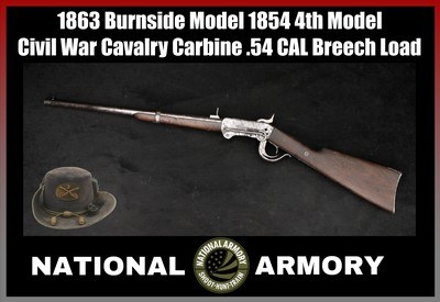 1863 Burnside Model 1854 4th Model Civil War Cavalry Carbine .54 CAL Breechload - Image 1 of 25