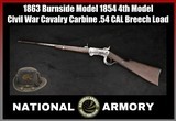 1863 Burnside Model 1854 4th Model Civil War Cavalry Carbine .54 CAL Breechload
