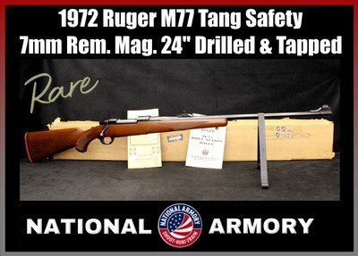 1972 Ruger M77 Tang Safety 7mm Rem Mag 24