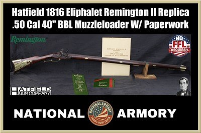 1816 Commemorative Eliphalet Remington Long Rifle Muzzleloader .50 Cal Black Powder 40