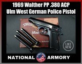 1968 Walther PP .380 Ulm West German Police Pistol Boxed Excellent LIKE NEW