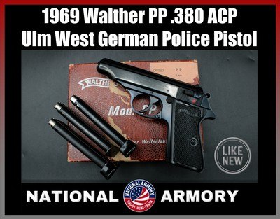 1968 Walther PP .380 Ulm West German Police Pistol Boxed Excellent LIKE NEW - Image 1 of 25