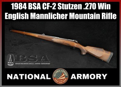 1984 BSA CF-2 Stutzen .270 Win English Mannlicher Mountain Rifle 20.5