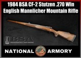 1984 BSA CF-2 Stutzen .270 Win English Mannlicher Mountain Rifle 20.5