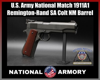 U.S. Army National Match 1911A1 WWII Remington-Rand SA Colt NM 5 - Image 1 of 25