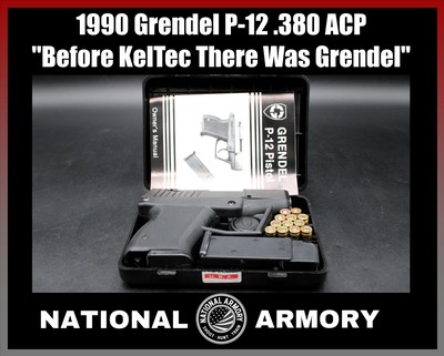 1990 Grendel P-12 .380 ACP Rare Pre-KelTec Kellgren Design Box 2 Mags