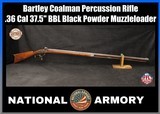 19th Century Bartley Coalman Percussion Rifle .36 Cal Black Powder 37.5