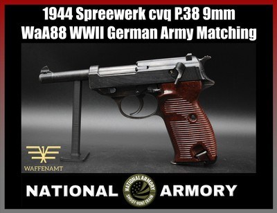 1944 Spreewerk cvq P.38 WaA88 WWII German Army 9mm Pistol All Matching P38 - Image 1 of 25