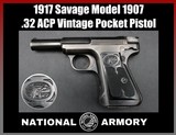 1917 Savage Model 1907 .32 ACP Vintage Pocket Pistol Indian Head Grips C&R - Image 1 of 21