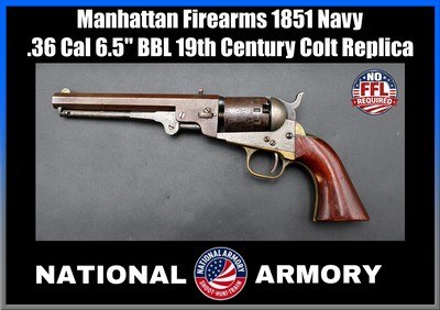 19th Century Manhattan Firearms Co. 1851 Navy .36 Cal 6.5
