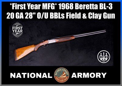 *First Year MFG* 1968 Beretta BL-3 20 GA Over Under BBLs 3