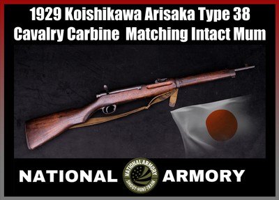1929 Koishikawa Arisaka Type 38 Cavalry Carbine Series 8 Matching Intact Mum Dust Cover 6.5x50mm - Image 1 of 25