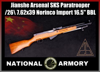 1988 Jianshe Arsenal /26\ SKS Paratrooper 7.62x39 Norinco Import 16.5