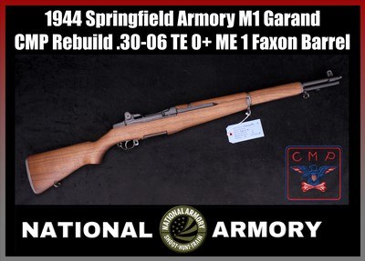1944 Springfield Armory M1 Garand CMP Rebuild .30-06 SPRG TE 0+ ME 1 Faxon Barrel - Image 1 of 25