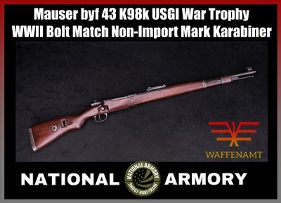 Mauser byf 43 K98k WWII German Wehrmacht Karabiner 8MM USGI War Trophy Matching Bolt Non-Import Marked - Image 1 of 25