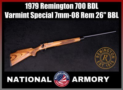 1979 Remington 700 BDL Varmint Special 7mm-08 Rem 26