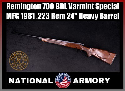 1981 Remington Model 700 BDL Varmint Special .223 Rem 24