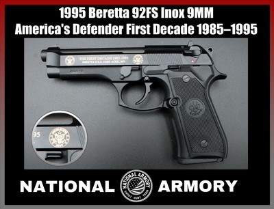1995 Beretta 92FS America's Defender Limited Edition Inox M9 NEW OLD STOCK - Image 1 of 25