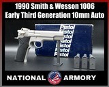 1990 Smith & Wesson 1006 Third Gen 10mm Auto Early TEV Prefix S&W 3 Mags Factory Box - Image 1 of 25