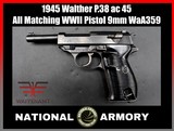 1945 German WWII Walther P.38 ac 45 Military Sidearm WaA359 w/ jvd Magazine - Image 1 of 25