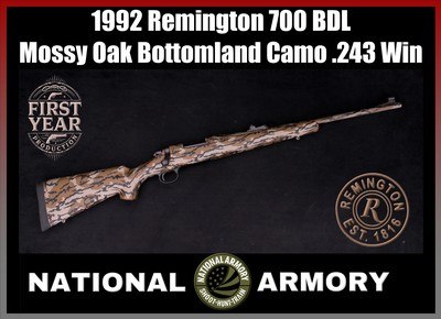 *RARE* 1992 Remington 700 1st Year Prod. Mossy Oak Bottomland Camo .243 Win Express Sights - Image 1 of 25